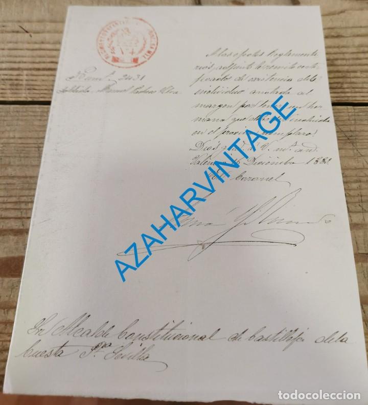 Militaria: SEVILLA, 1883, CARTA MEMBRETE REGIMIENTO INFANTERIA DE LA PRINCESA M.Y L.