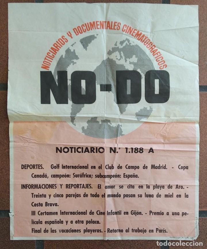 Militaria: CARTEL ANTIGUO DEL NO-DO DE 1958 NOTICIARIO N. 1.188 A