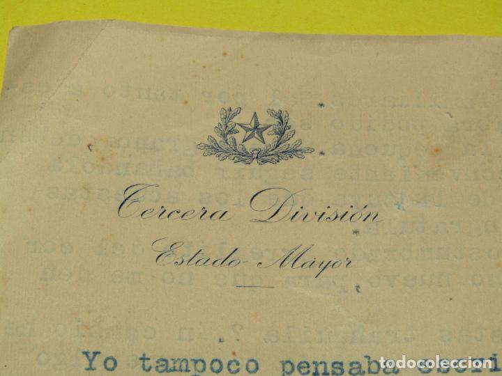 Militaria: Antigua Carta de Oficial a Familiar desde TERCERA DIVISI&Oacute;N - ESTADO MAYOR de Valencia del A&ntilde;o 1934