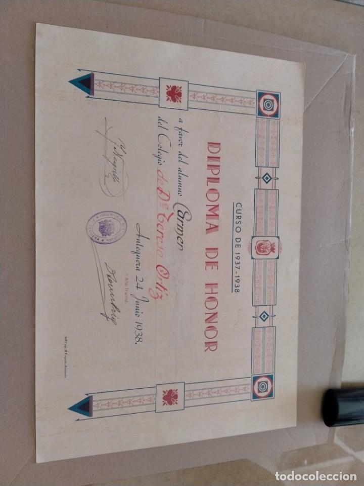 Militaria: documento-diploma guerra civil antequera -1938-39