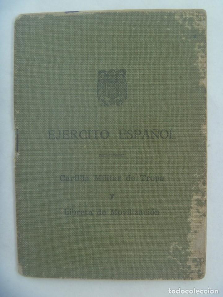 Militaria: EJERCITO ESPA&Ntilde;OL: CARTILLA MILITAR Y LIBRETA MOVILIZACION SOLDADO DE SEVILLA. ARTILLERIA COSTA CEUTA