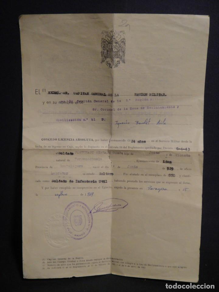 Military Antiques: concesion de licencia absoluta 5&ordm; region militar - a&ntilde;o1969