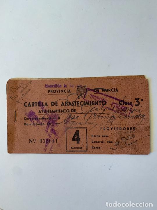 Militaria: ANTIGUA CARTILLA DE ABASTECIMIENTO REGION DE MURCIA