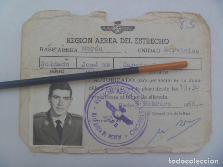 Militaria: AVIACION : CARNET PARA PERNOCTAR EN DOMICILIO. BASE AEREA DE MORON ( SEVILLA ), 1968
