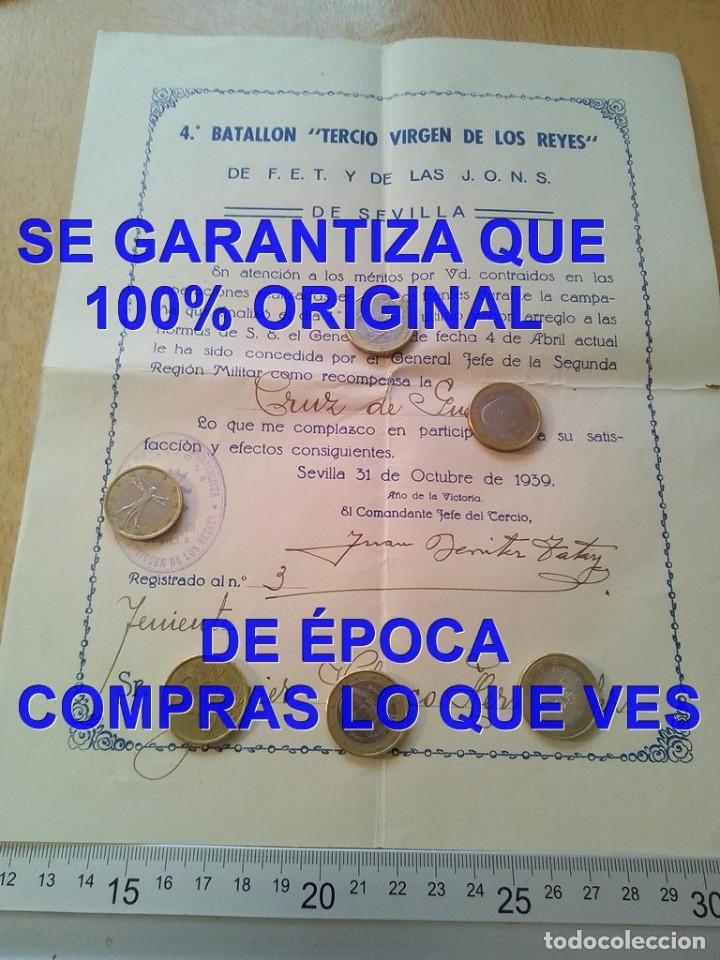 Militaria: REQUETES SEVILLA TERCIO VIRGEN DE LOS REYES CONCESION CRUZ DE GUERRA 1939 E51