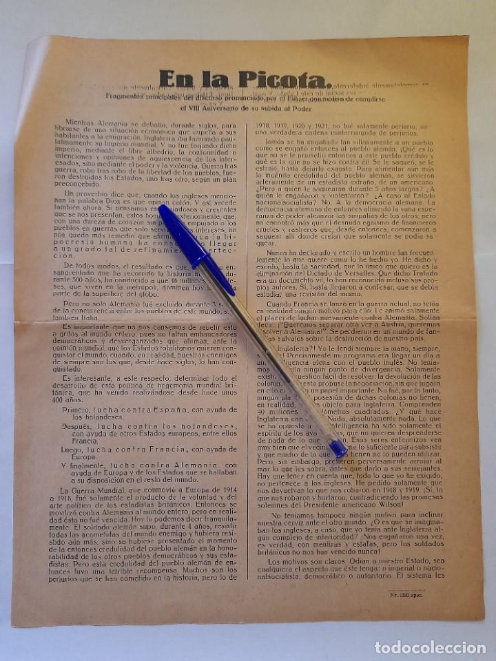 Militaria: Panfleto En la picota, discurso de Hitler 1941 en el VIII aniversario de su subida al poder, 2GM