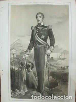 Military Antiques: LITOGRAFIA MILITARES. CARLOS GONZALEZ LLANO. LIT. URRABIETA. 39,5x26,5 CM. G-MILITAR-001