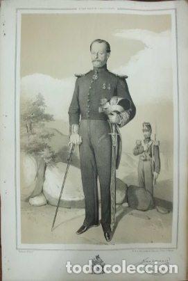 Military Antiques: LITOGRAFIA MILITARES. JOSE MARIA MORCILLO. LIT. VALDIVIESO. 39,5x26,5 CM. G-MILITAR-007