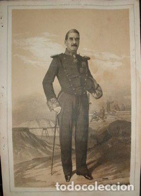 Militaria: LITOGRAFIA MILITARES. RAFAEL DE LARA Y ZAPATA. LIT. VALDIVIESO. 39,5x26,5 CM. G-MILITAR-022