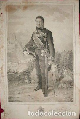 Militaria: LITOGRAFIA MILITARES. LUIS MARIA ANDRIANO. LIT. VALDIVIESO. 39,5x26,5 CM. G-MILITAR-032