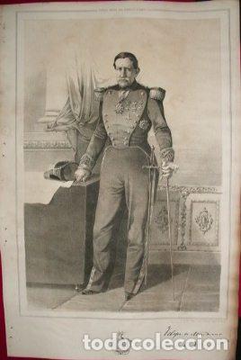 Militaria: LITOGRAFIA MILITARES. FELIPE DE MENDIUSI. LIT. VALDIVIESO. 39,5x26,5 CM. G-MILITAR-035