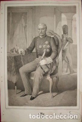 Military Antiques: LITOGRAFIA MILITARES. ANTONIO MARIA MONTENEGRO. LIT. MUGICA. 39,5x26,5 CM. G-MILITAR-041