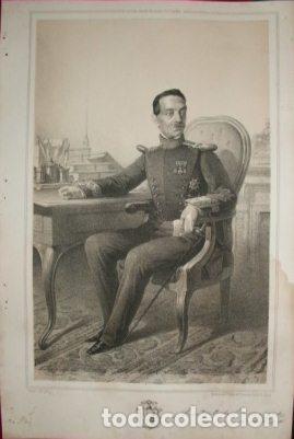 Military Antiques: LITOGRAFIA MILITARES. FCO. DE PAULA BUSTAMANTE. LIT. MUGICA. 39,5x26,5 CM. G-MILITAR-042