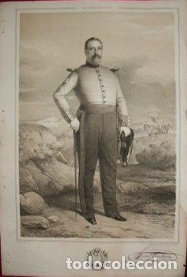 Military Antiques: LITOGRAFIA MILITARES. JUAN CONTRERAS. LIT. MUGICA. 39,5x26,5 CM. G-MILITAR-043