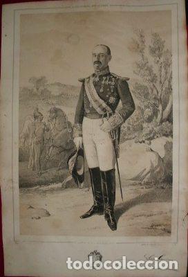 Military Antiques: LITOGRAFIA MILITARES. LUIS GARCIA. CAP. GENERAL DE BURGOS. LIT. MUGICA. 39,5x26,5 CM. G-MILITAR-046