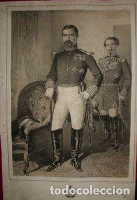 Military Antiques: LITOGRAFIA MILITARES. FRANCISCO DE LAROCHALIT. MUGICA. 39,5x26,5 CM. G-MILITAR-047