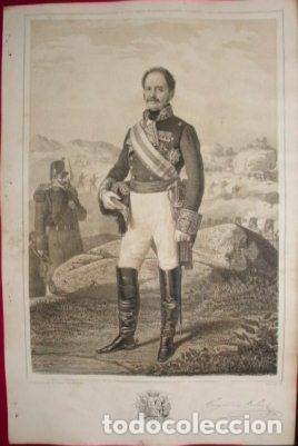 Military Antiques: LITOGRAFIA MILITARES. CAYETANO DE URBINA. LIT. BLANCO. 39,5x26,5 CM. G-MILITAR-060