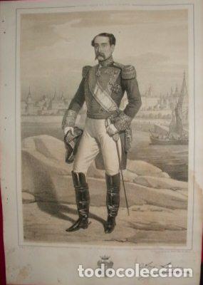 Military Antiques: LITOGRAFIA MILITARES. JOSE LINEROS. LIT. B. BLANCO. 39,5x26,5 CM. G-MILITAR-061