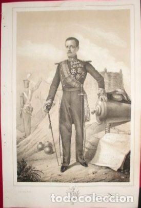 Militaria: LITOGRAFIA MILITARES. ATANASIO ABERON. LIT. J. DONON. 39,5x26,5 CM. G-MILITAR-070