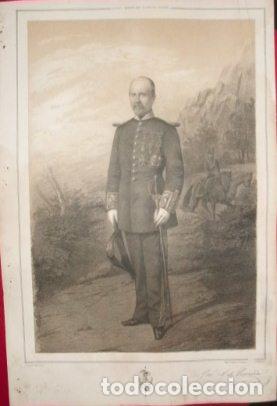 Militaria: LITOGRAFIA MILITARES. JOSE ANTONIO DE QUESADA. LIT. S. GONZALEZ. 39,5x26,5 CM. G-MILITAR-077