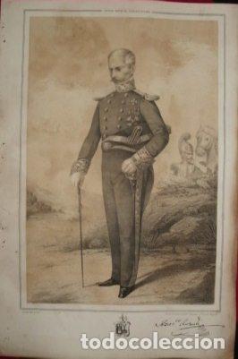 Militaria: LITOGRAFIA MILITARES. FRANCISCO RUT...LIT. S. GONZALEZ. 39,5x26,5 CM. G-MILITAR-078