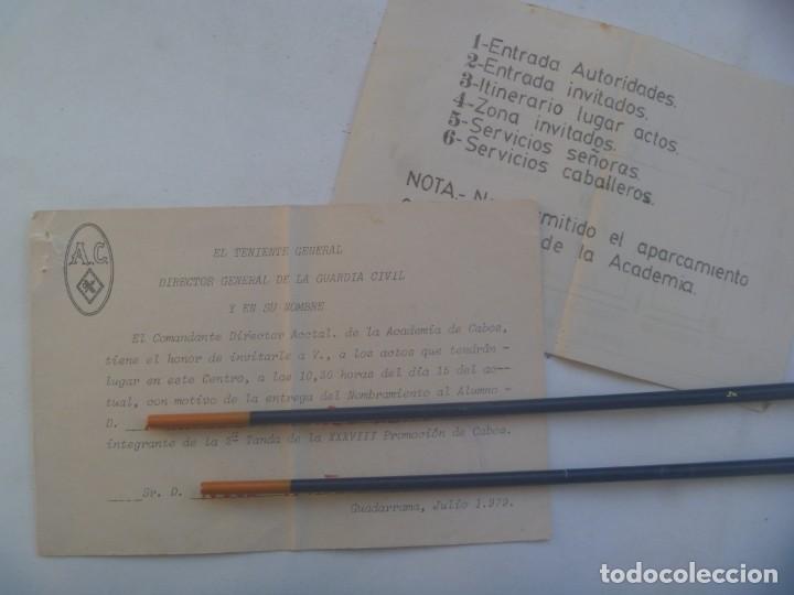 Militaria: GUARDIA CIVIL - ACADEMIA DE CABOS : INVITACION ENTREGA NOMBRAMIENTO. GUADARRAMA, 1979