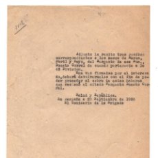 Militaria: BATALLÓN 904. OFICIO DE COMUNICACIÓN. REPÚBLICA. 1938