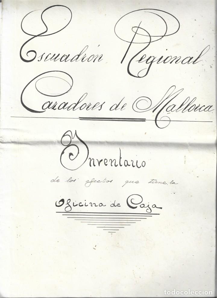 Militaria: Escuadr&oacute;n Cazadores de Mallorca inventario oficina de caja 1 nov 1895