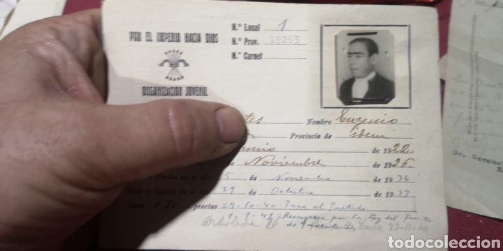 Militaria: Ficha de la organizaci&oacute;n juvenil finales de la guerra civil, Falange