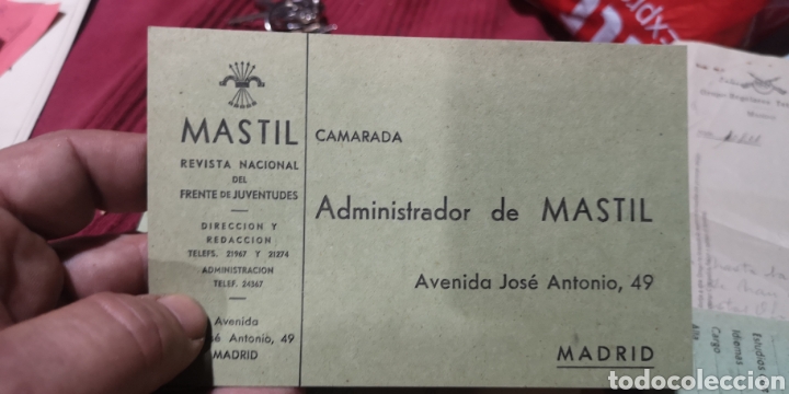 Militaria: Ficha de la revista nacional mastil a&ntilde;o 1942, frente juventudes