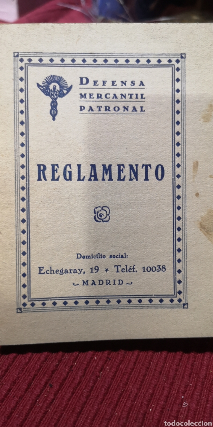 Militaria: Cartilla con reglamento de Defensa mercantil patronal a&ntilde;o 1933 Rep&uacute;blica
