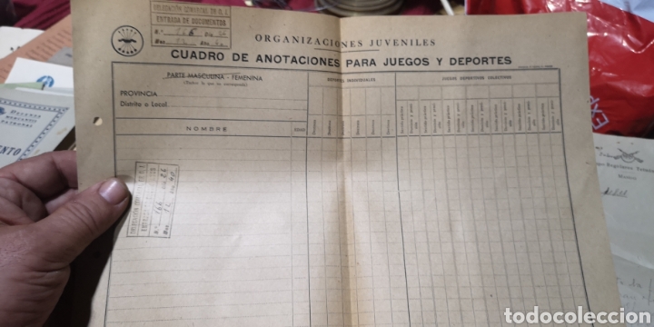 Militaria: Cuadrante de anotaciones de juegos y deportes de la organizaci&oacute;n juvenil femenina 1940