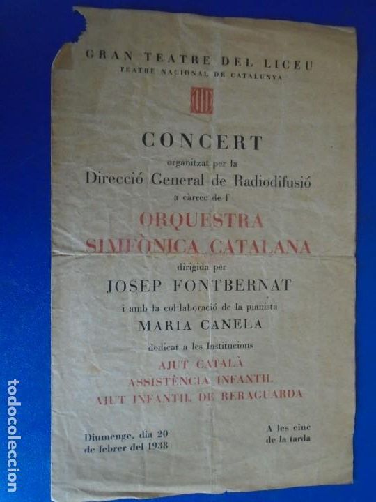 Militaria: (MI-211151)CONCERT AJUT CATALA A&Ntilde;O 1938 - GUERRA CIVIL - ARCHIVO FAMILIA AIXELA