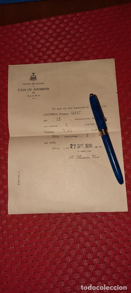 Military Antiques: ALCOY ( Alicante ) - RESUMEN DE LA ENTRADA Y SALIDA DE DINERO EN TIEMPOS DE GUERRA - CAJA DE AHORROS