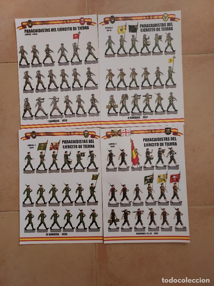 Military Antiques: Lote de 4 l&aacute;minas uniformes paracaidistas. BRIPAC