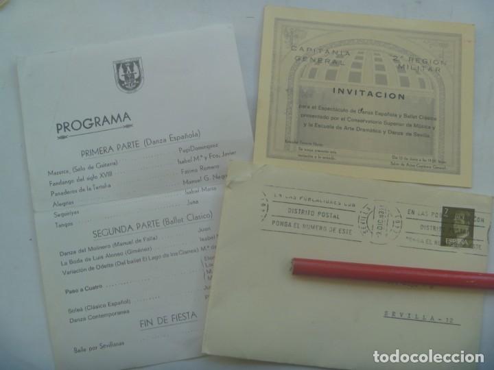 Militaria: 2&ordf; REGION MILITAR: CARTA DEL CAPITAN GENERAL CON INVITACION ESPETACULO. SEVILLA, 1983