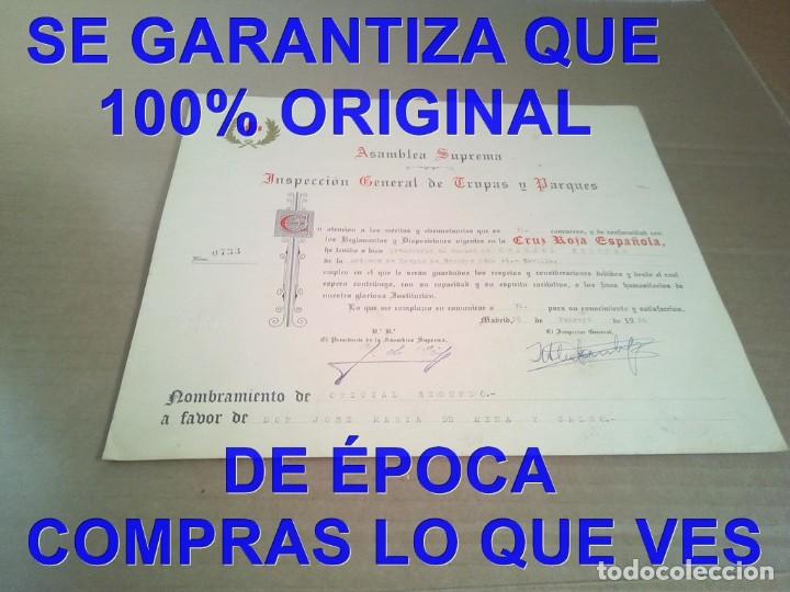 Military Antiques: OFICIAL SEGUNDO CRUZ ROJA ESPA&Ntilde;OLA A JOSE MARIA DE MENA HISTORIADOR SEVILLANO C11