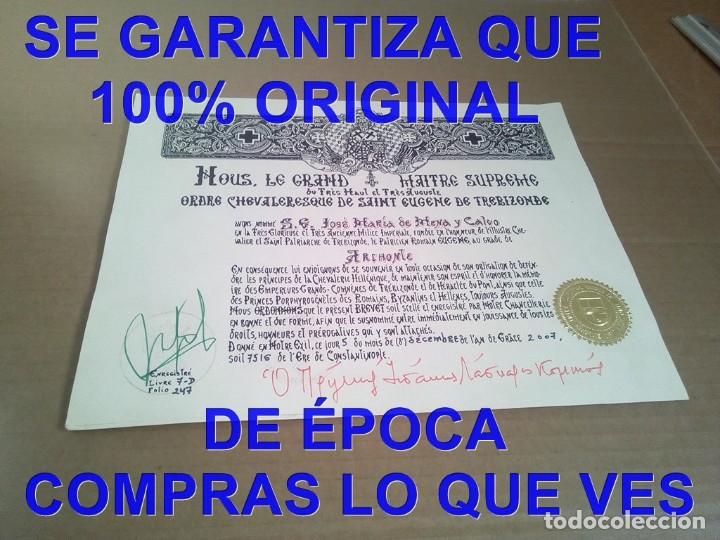 Military Antiques: ORDEN DE TREBISONDA NOMBRAMIENTO A JOSE MARIA DE MENA HISTORIADOR SEVILLANO C11