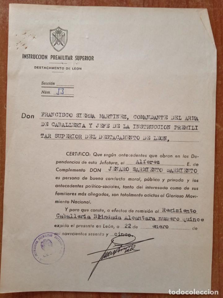 Militaria: oficio escrito certificado alferez complemento IPS - Foto 1