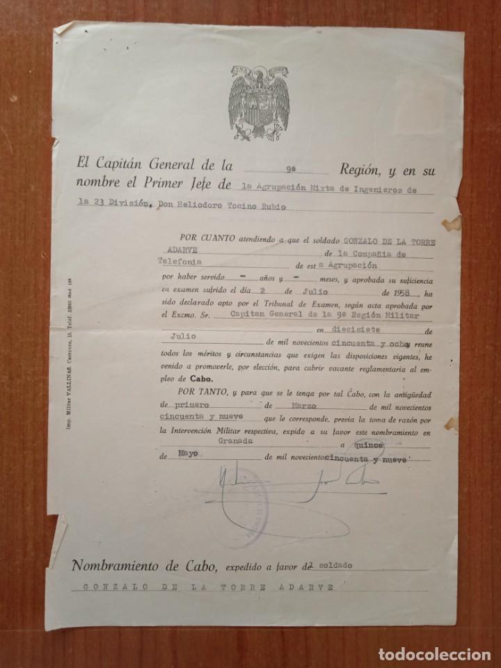 Militaria: nombramiento cabo 1959 - Foto 1