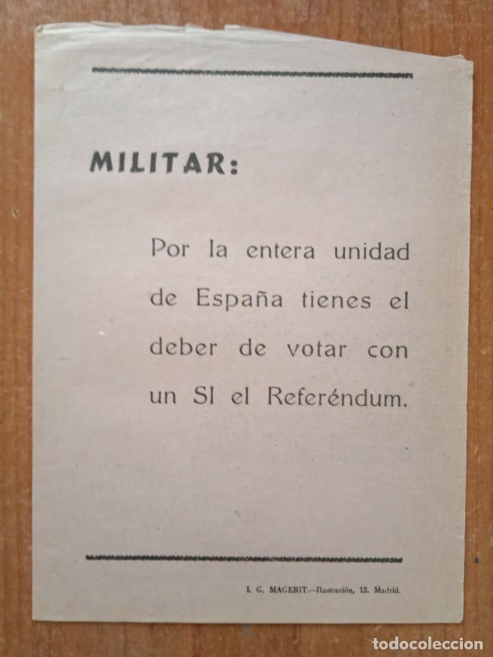 Militaria: referendum 1947 papeleta