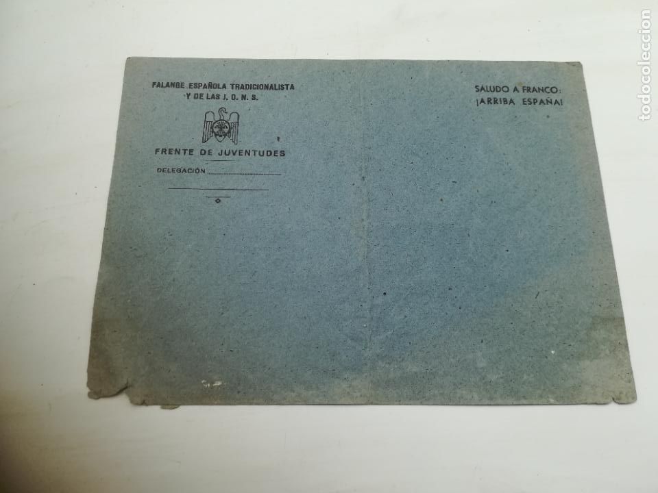 Militaria: SOBRE CON PUBLICIDAD MILITAR. FALANGE ESPA&Ntilde;OLA Y DE LAS JONS. FRENTE JUVENTUDES. VER