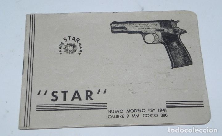 Military Antiques: Antiguo catalogo pistola automatica star modelo s, a&ntilde;o 1941 calibre 9 mm corto 380, buen estado con