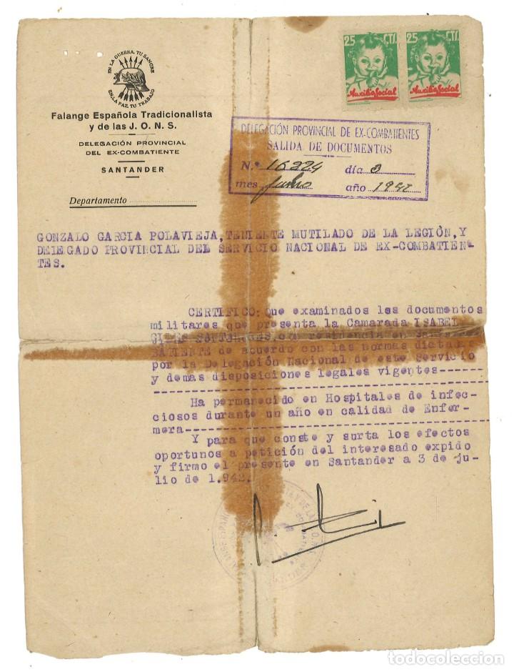 Militaria: Falange Espa&ntilde;ola. Santander, 1942.