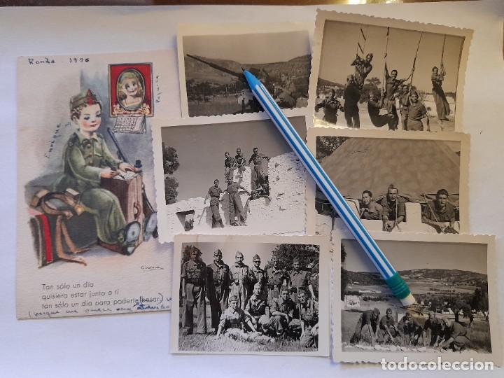 Militaria: Lote cartilla militar, documentos, cartas y fotos del campamento de Ronda IPS + Sahara en la Legi&oacute;n