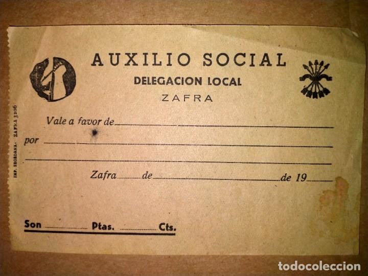 Military Antiques: RECIBO AUXILIO SOCIAL-FALANGE, ZAFRA, BADAJOZ