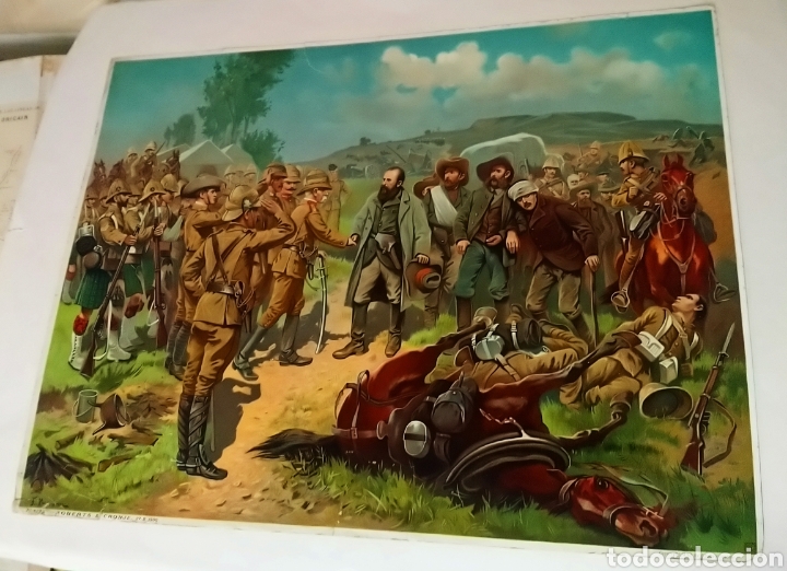 Military Antiques: Antigua Cromolitograf&iacute;a b&eacute;lica - Roberts & Cronje - 27. II . 1900