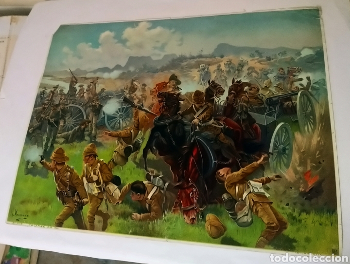 Militaria: Antigua Cromolitograf&iacute;a b&eacute;lica - Colenso - 15. XII . 1899 - E . G .May Sochne