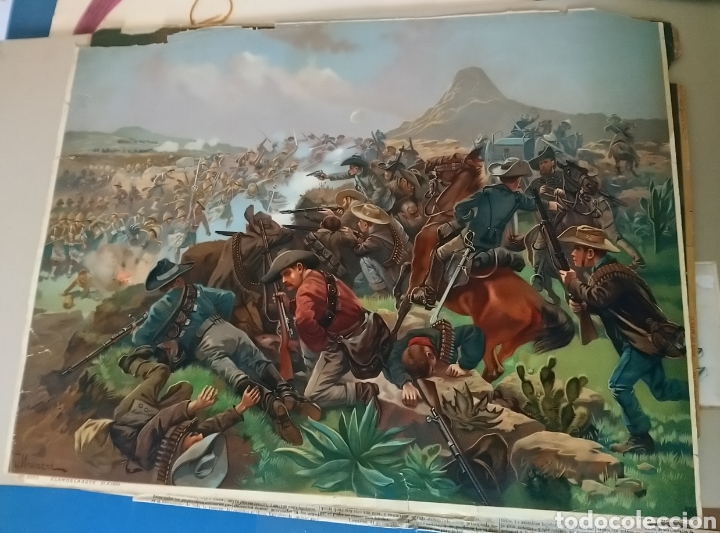 Militaria: Antigua Cromolitograf&iacute;a B&eacute;lica - Elandslaagte - 21. X. 1899