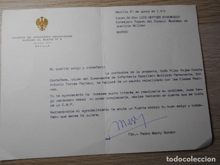 Militaria: ANTIGUA CARTA.DIVISION INFANTERIA MECANIZADA GUZMAN BUENO N&ordm; 2. SEVILLA 1972.